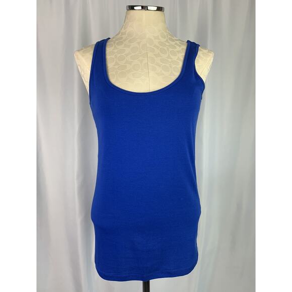 Large JCP Women's Royal Blue Jersey Knit Tank Top sleeveless Scoop Neck - Picture 2 of 6